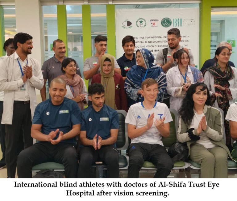 Al-Shifa conducts eye checks for blind athletes’ championship