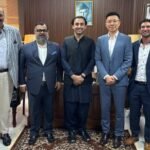 PVARA chairman Bilal Bin Saqib meeting Huawei delegation on cybersecurity cooperation in Pakistan