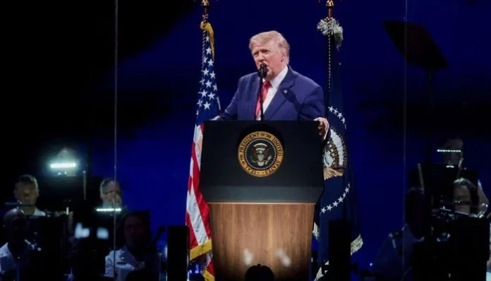 Trump hails US, blasts 'communists' in 250th anniversary speech