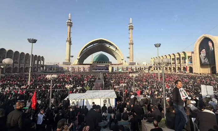 Huge crowds gather in Iran as funeral ceremonies for assassinated supreme leader begin