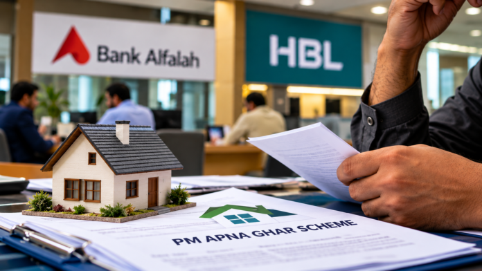 Wazir-e-Azam Apna Ghar Program applicants complain about limited Bank Alfalah housing finance services in rural areas and prolonged application delays at HBL.
